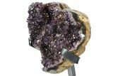 Amethyst Crystal Heart With Metal Stand - Uruguay #101343-4